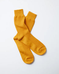 Cotton Waffle Sock Mustard