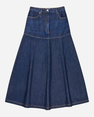 Serene Denim Maxi Skirt Natural