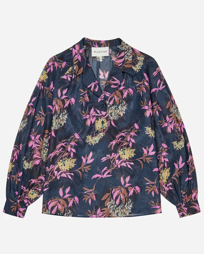 Susani Printed Blouse Navy Print