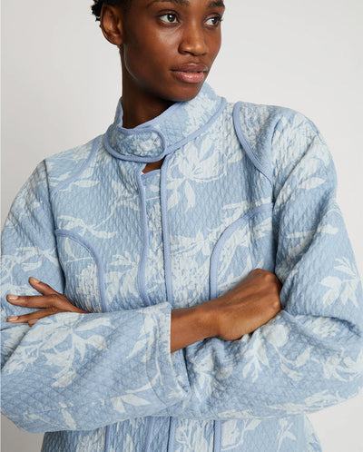 Sahnely Floral Padded Jacket Light Blue