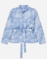 Sahnely Floral Padded Jacket Light Blue