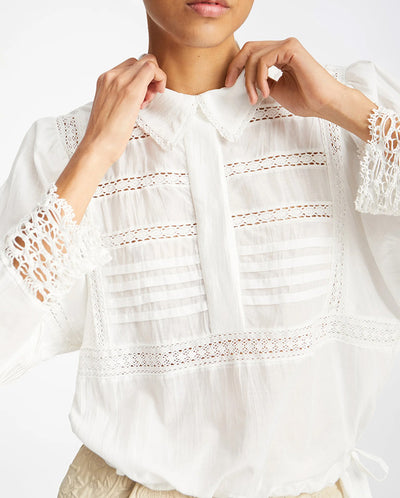 Ferdie Lace Shirt WHITE