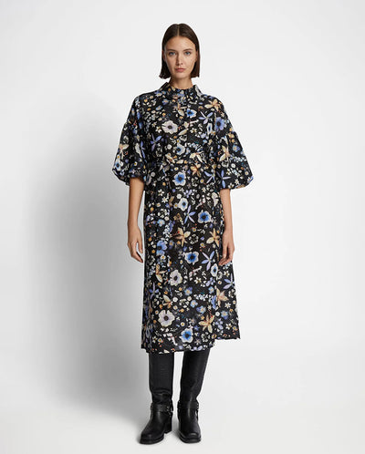 Palmetto Printed Dress Black Print