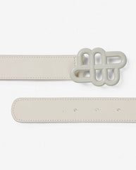 Matter leather Belt Creme