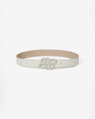 Matter leather Belt Creme