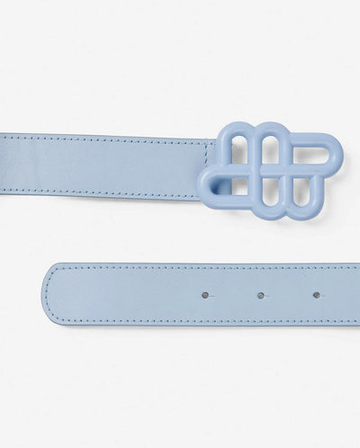 Matter leather Belt BLUE