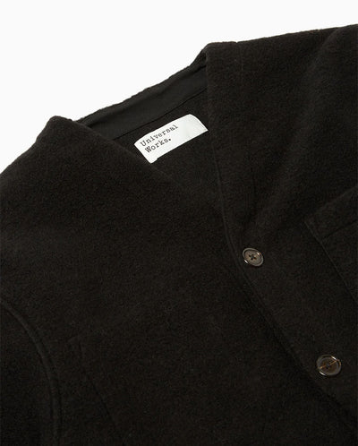 Wool Fleece Cardigan BLACK