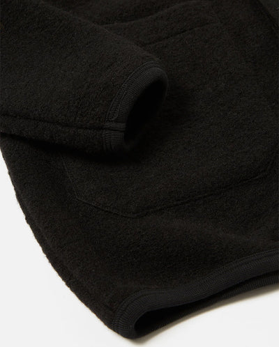 Wool Fleece Cardigan BLACK