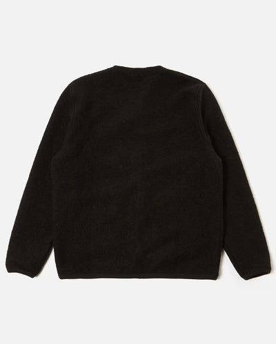 Wool Fleece Cardigan BLACK