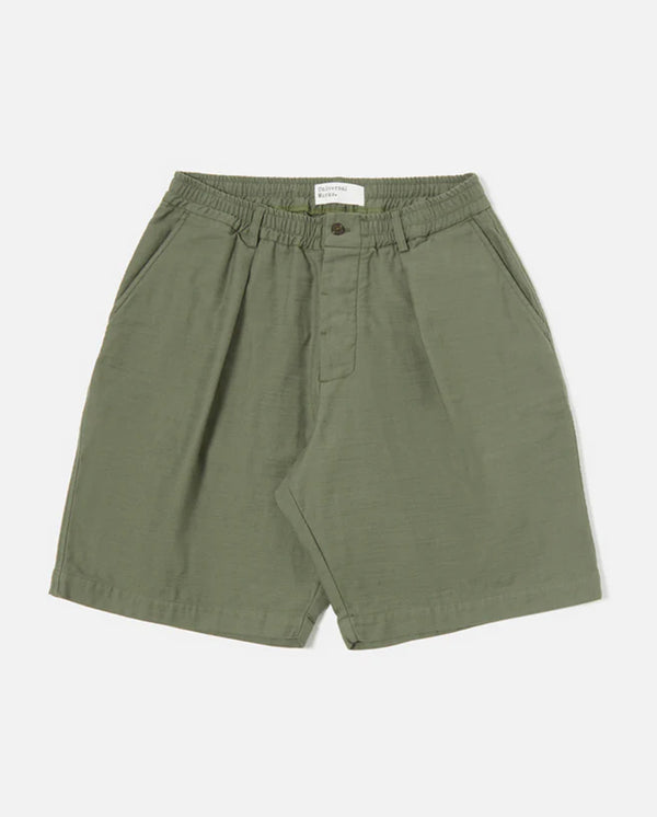 Pleated Track Shorts OLIVE