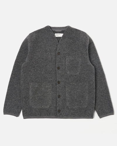 Wool Fleece Cardigan Grey Marl