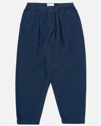 Double Pleats Flannel Pants NAVY