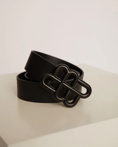 Matter black buckle belt BLACK