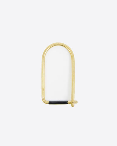 Wilson Enamelled Keyring - Brass/Black Brass / Black