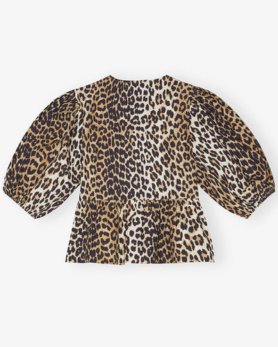 Printed Poplin Blouse Leopard