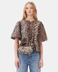 Printed Poplin Blouse Leopard