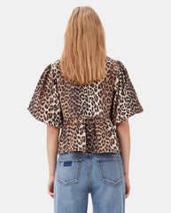 Printed Poplin Blouse Leopard