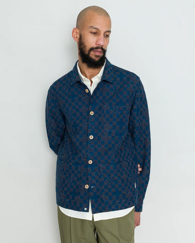 Checkerboard Assembly Jacket Indigo Checkerboard