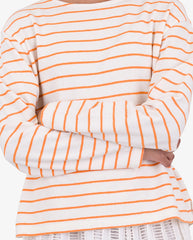 Boat Neck Tee Ecru / Orange