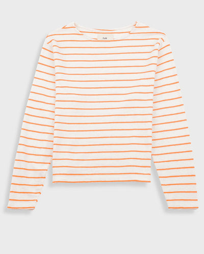 Boat Neck Tee Ecru / Orange