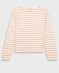 Boat Neck Tee Ecru / Orange