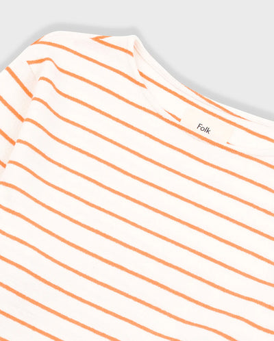 Boat Neck Tee Ecru / Orange