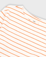 Boat Neck Tee Ecru / Orange