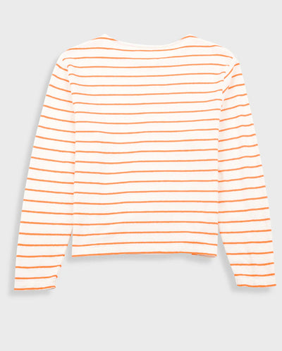 Boat Neck Tee Ecru / Orange