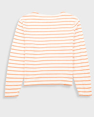 Boat Neck Tee Ecru / Orange