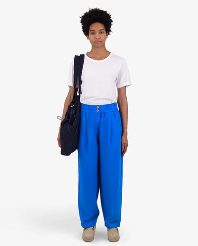 Drawcord Baggy Pants Washed Cobalt