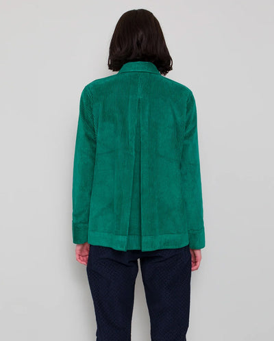 Cord Pleated Shirt Emerald