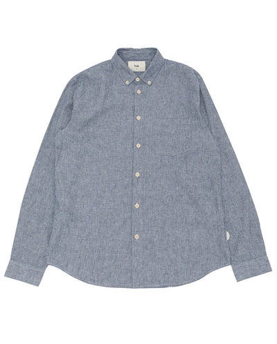 Relaxed Fit Shirt Indigo Linen Stripe