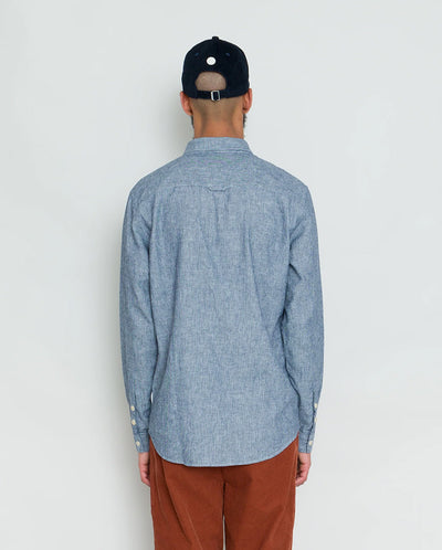 Relaxed Fit Shirt Indigo Linen Stripe