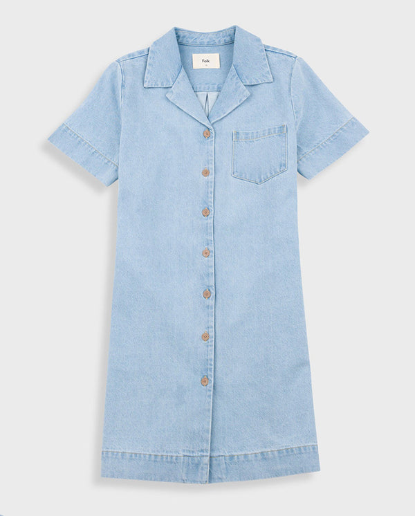 Denim Shirt Dress Heavy Bleach Denim