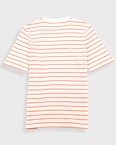 Textured Stripe Tee Ecru / Orange