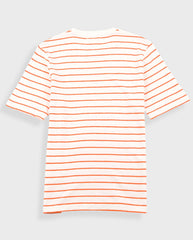 Textured Stripe Tee Ecru / Orange