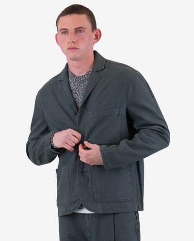 Wide fit Blazer Charcoal Hemp Canvas