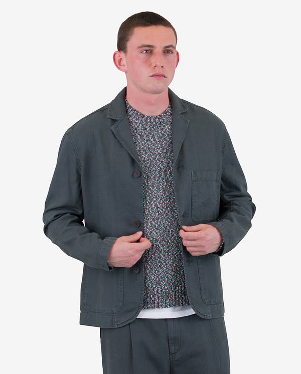 Wide fit Blazer Charcoal Hemp Canvas