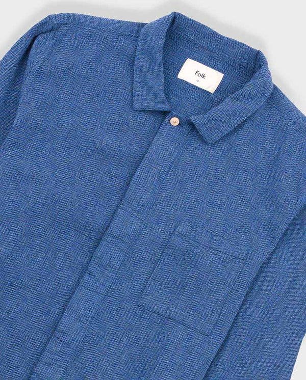 Patch Shirt Indigo Basketweave