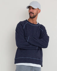 Engineered Raglan Sweat Navy Nep