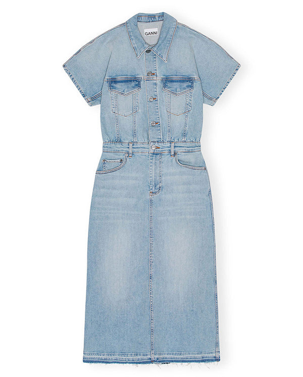 Tint Denim Midi Dress Tint Wash