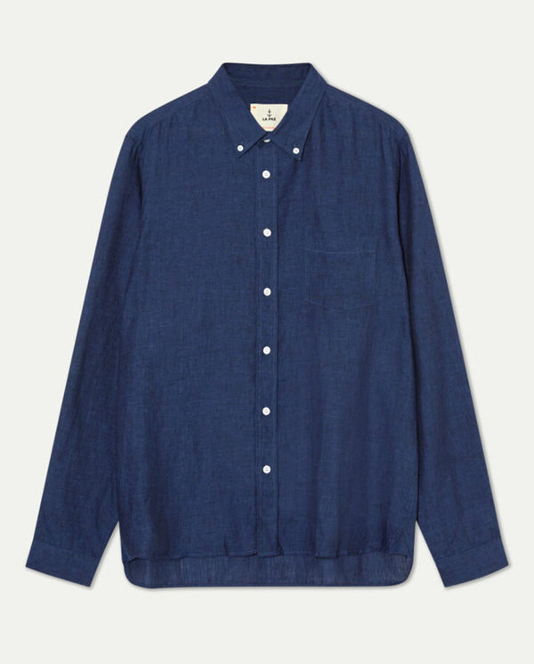 Branco Button Down Linen BLUE