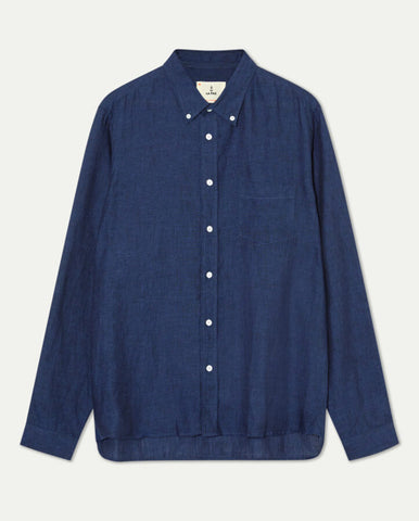 Patch Shirt Indigo Basketweave