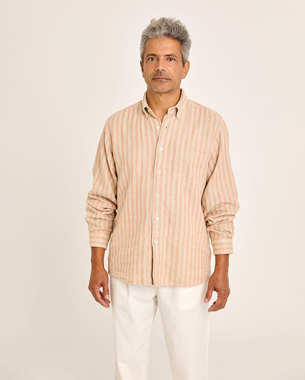 Bastos Loose Fit Shirt Clay Striped