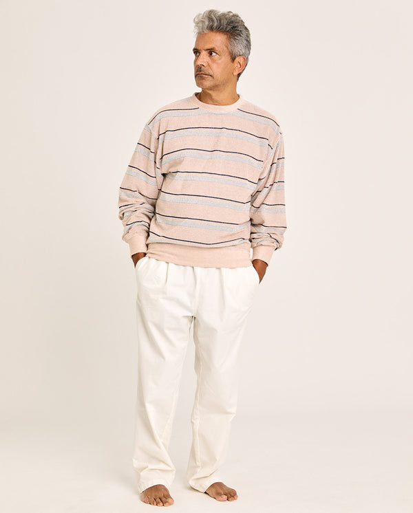 Xavier Classic Sweatshirt Clay Stripe Terry