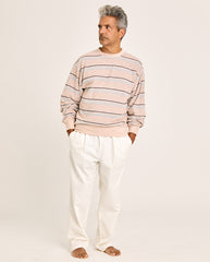 Xavier Classic Sweatshirt Clay Stripe Terry