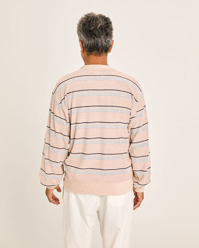 Xavier Classic Sweatshirt Clay Stripe Terry