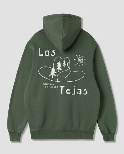 Los Tejas Hoodie Washed Olive