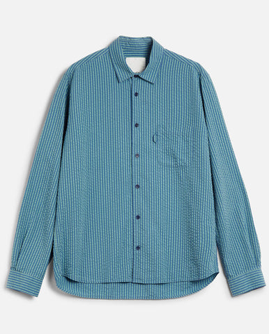 Relaxed Fit Shirt Indigo Micro Check