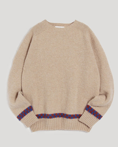 Suedehead Checker Crew Knit ECRU